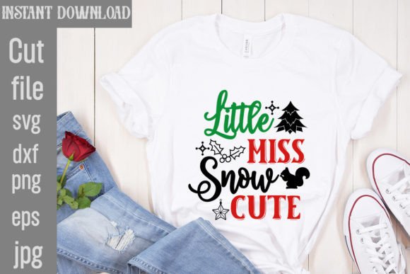 Little Miss Snow Cute SVG for T-Shirt Designs & Graphics