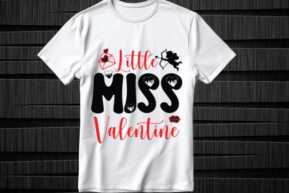 Little Miss Valentine SVG Design for T-Shirt Graphics