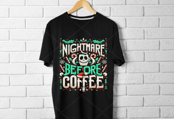 Nightmare Before Coffee Svg Png for T-Shirt Designs and Graphics