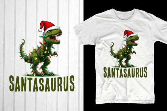 Unwrap the Magic of SantaSaurus for Your T-Shirt Designs